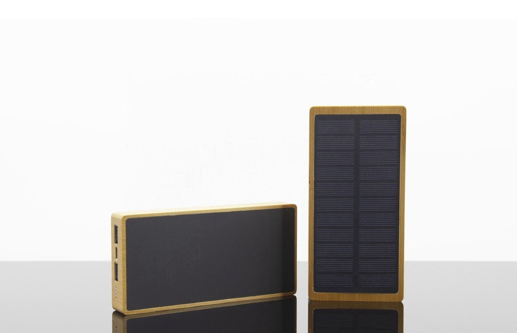 Solar Powerbank 10.000 mAh - Bambus Optik - Neu & Originalverpackt