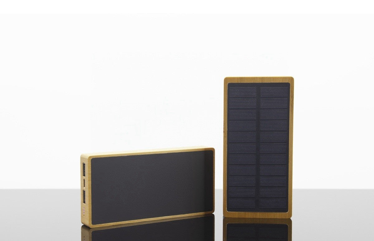 Solar Powerbank 10.000 mAh - Bambus Optik - Neu & Originalverpackt
