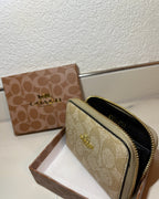 COACH Portmonnaie, Kartenetui mit Rundum Reissverschluss aus Signature Canvas