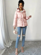 Eleganter schwarzer Damen Wintermantel - Winterjacke lang - Winter Sale - NEU