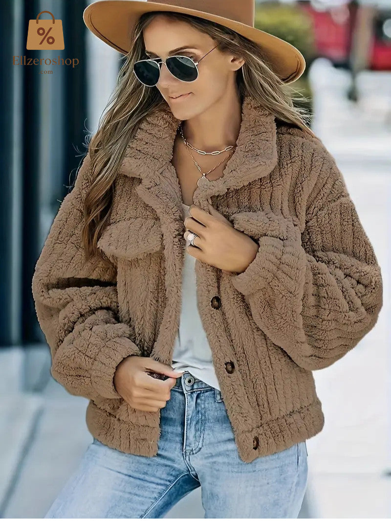 Luxuriöse Damen Winterjacke aus Kunstfell - Kuschelig - Herbst&Winter - Sale