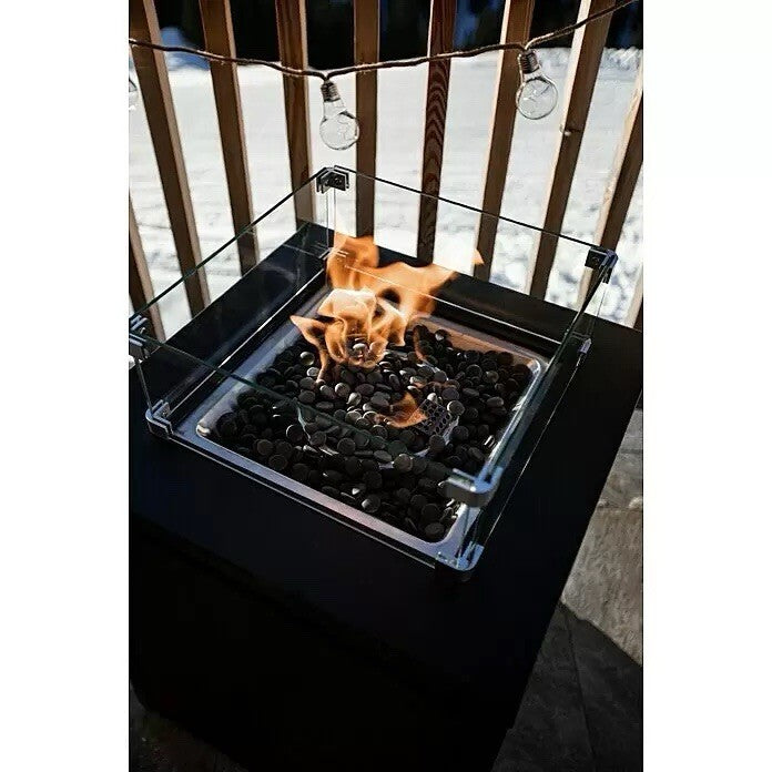 MWH Feuerstelle Palermo Stilvolles Outdoor-Highlight Feuerstelle Schwarz (Neu)
