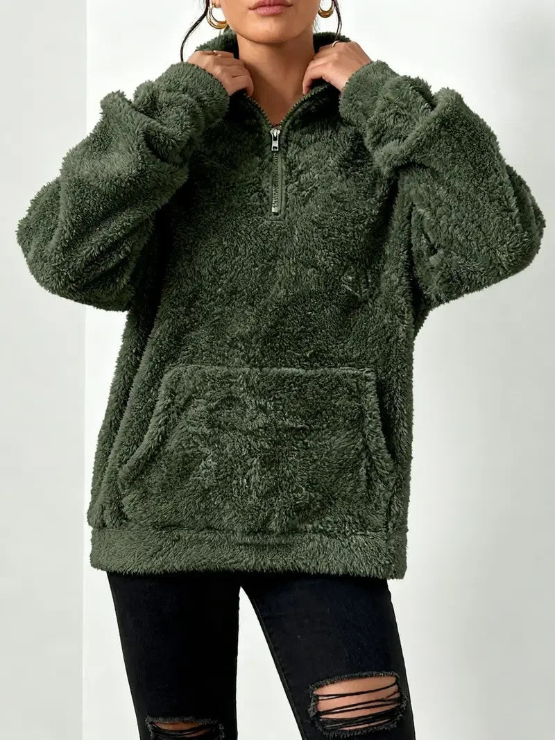 Damen Plüsch Teddybär-ähnliche Strickjacke- Kuschelig - Herbst&Winter -Sale