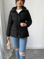 Eleganter schwarzer Damen Wintermantel - Winterjacke lang - Winter Sale - NEU