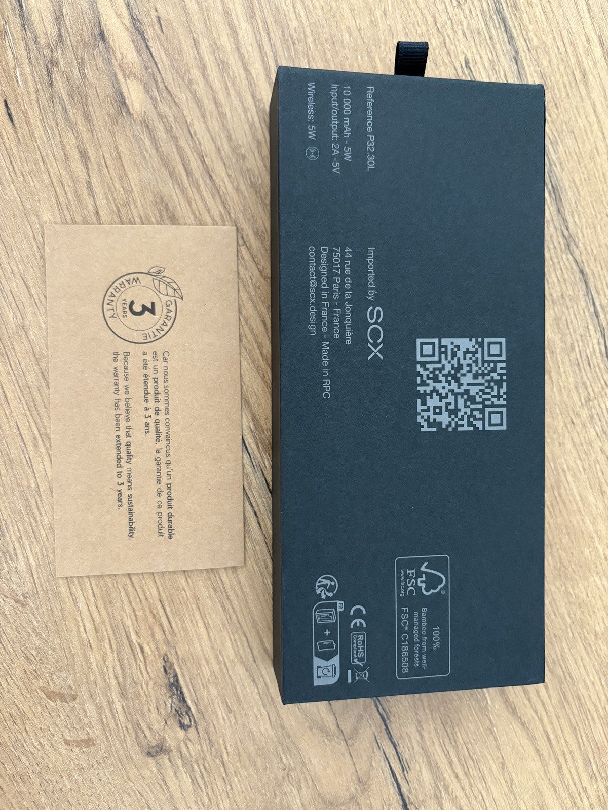 Solar Powerbank 10.000 mAh - Bambus Optik - Neu & Originalverpackt