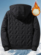 Herren Winterjacke - Thermisch Isolierte Kapuzen Jacke - Schwarz/Grau/Blau - NEU