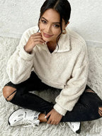 Damen Plüsch Teddybär-ähnliche Strickjacke- Kuschelig - Herbst&Winter -Sale