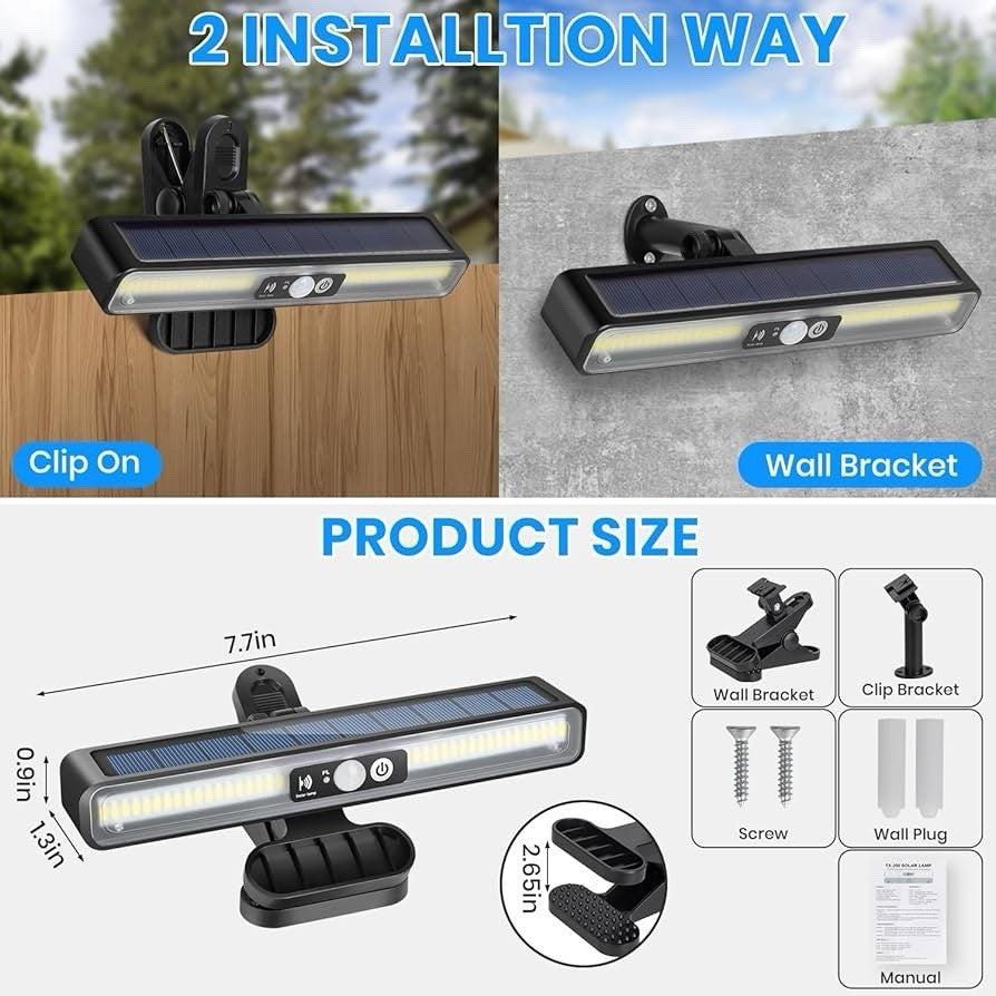 LEKIA Solarleuchten mit Bewegungsmelder – 36 LED für Außenbereich 2er Set (NEU)