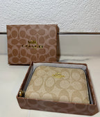 COACH Portmonnaie, Kartenetui mit Rundum Reissverschluss aus Signature Canvas