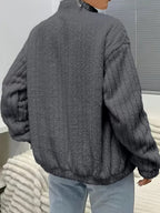 Flauschige Damen Jacke Weiß | Thermo Warm | Kuschelige Übergangsjacke mit Zipper