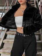 Elegante Plüsch-Teddyjacke | Thermo Warm | Kuschelige Winterjacke mit Stehkragen