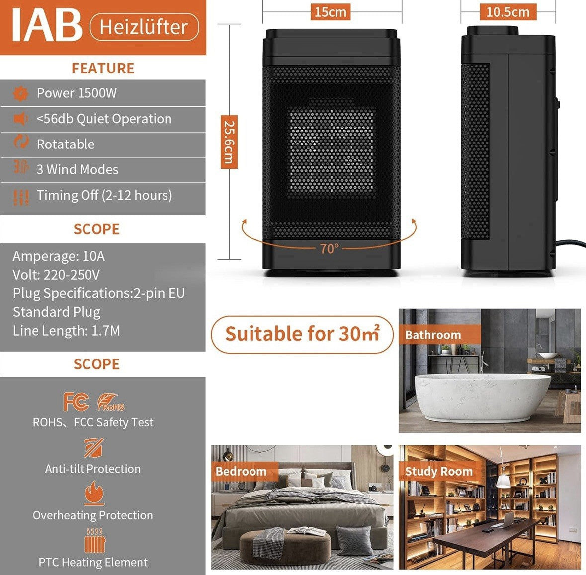 IAB Tragbarer Heizlüfter