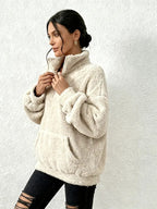 Damen Plüsch Teddybär-ähnliche Strickjacke- Kuschelig - Herbst&Winter -Sale