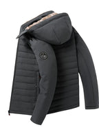 Herren Outdoor Winter Jacke mit Kapuze - Schwarz & Grau - Winter Sale - Angebot