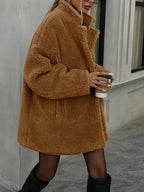 Damen Eleganter Teddybär-Kunstpelzmantel - Luxuriös - Herbst&Winter - Sale - NEU