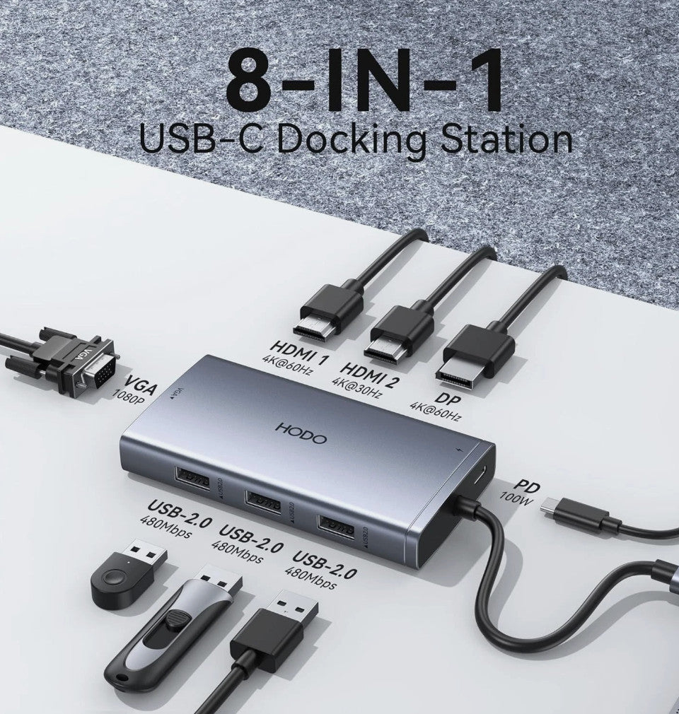 Dockingstation, USB-C Multi-HUB 8 in 1, NEU & Originalverpackt - Gaming