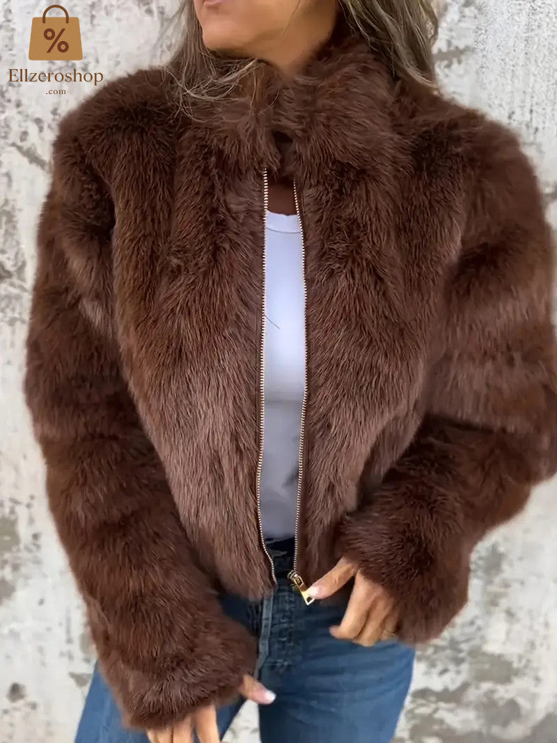 Luxuriöse Damen Winterjacke - Felljacke - Kuschelig - Herbst&Winter - Sale