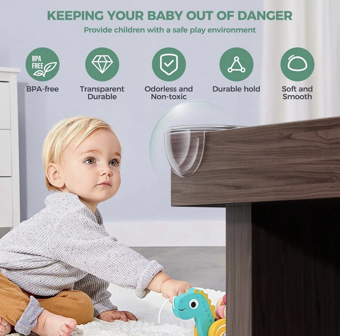 Tisch Eckenschutz für Babys,30er-Pack Kantenschutz,Silikon-Kantenschutz,2 Formen