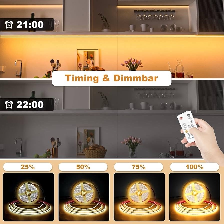 WOBSION 5 m LED Strip Warmweiß mit Netzteil & Fernbedienung  NEU