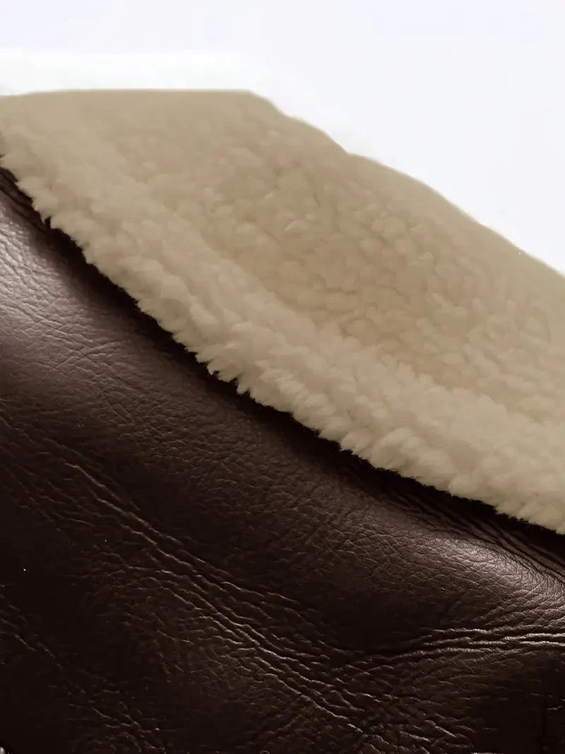 Damen Teddygefütterte Jacke mit Umschlagärmeln - Kuschelig - Herbst&Winter -Sale