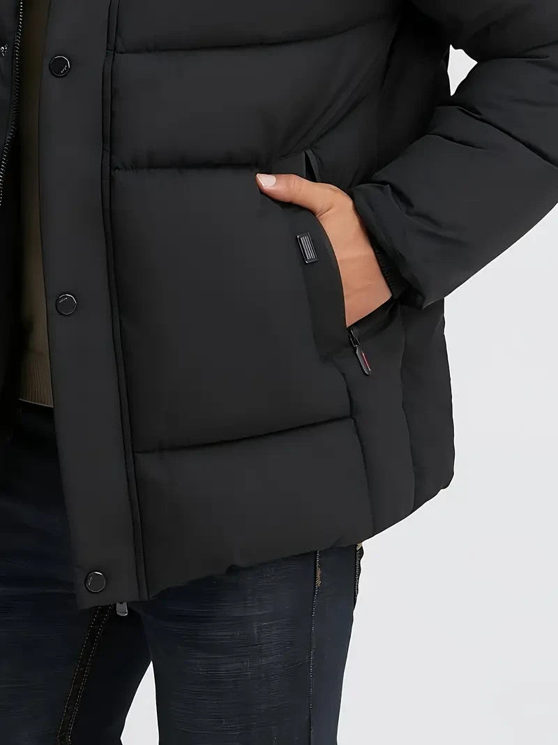 Herren Winter Mantel / Jacke mit Kapuze - Schwarz - Winter Sale - Angebot