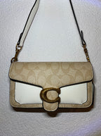 Coach Damen Schultertasche / Handtasche Beige, Weiß - Leder - Neu!