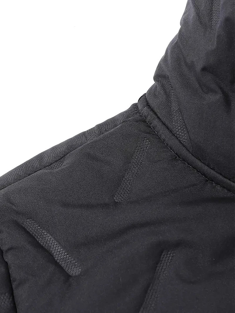 Herren Winterjacke - Thermisch Isolierte Kapuzen Jacke - Schwarz/Grau/Blau - NEU