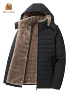 Herren Outdoor Winter Jacke mit Kapuze - Schwarz & Grau - Winter Sale - Angebot