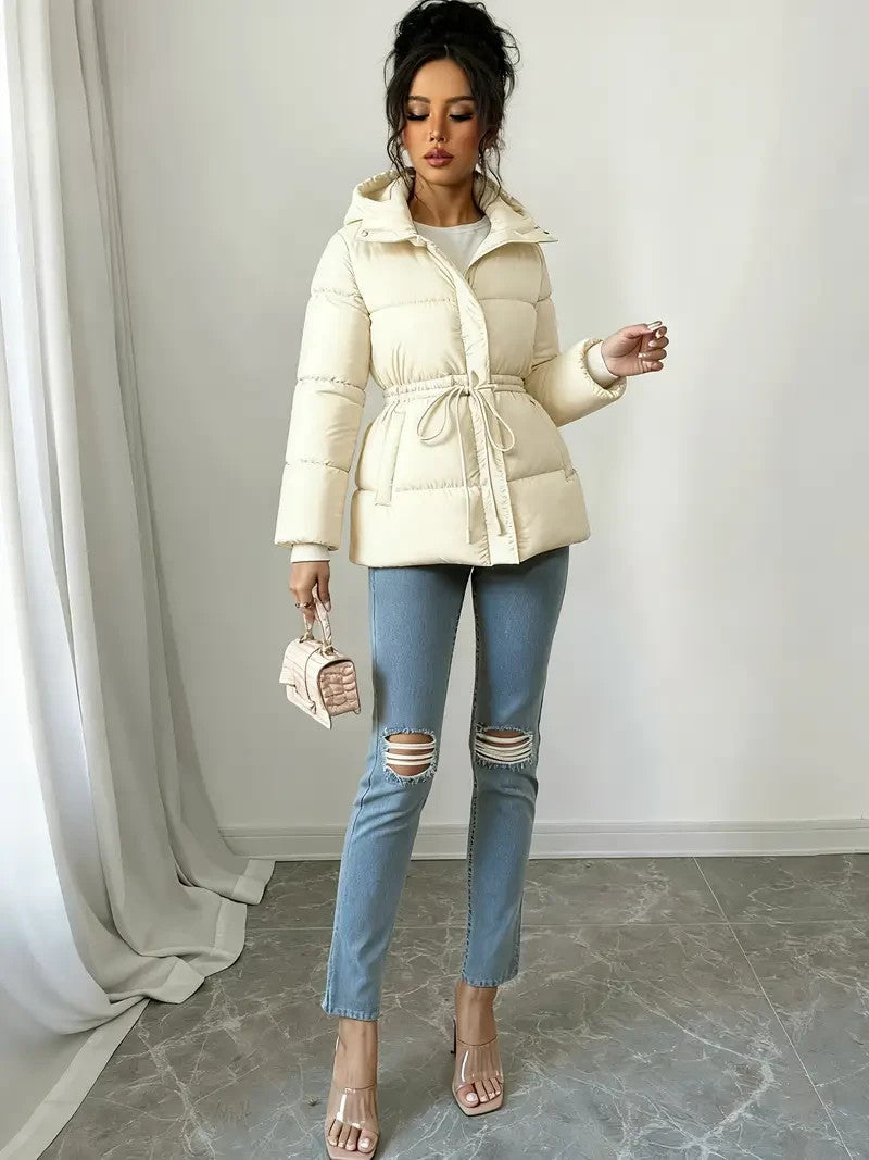 Eleganter schwarzer Damen Wintermantel - Winterjacke lang - Winter Sale - NEU