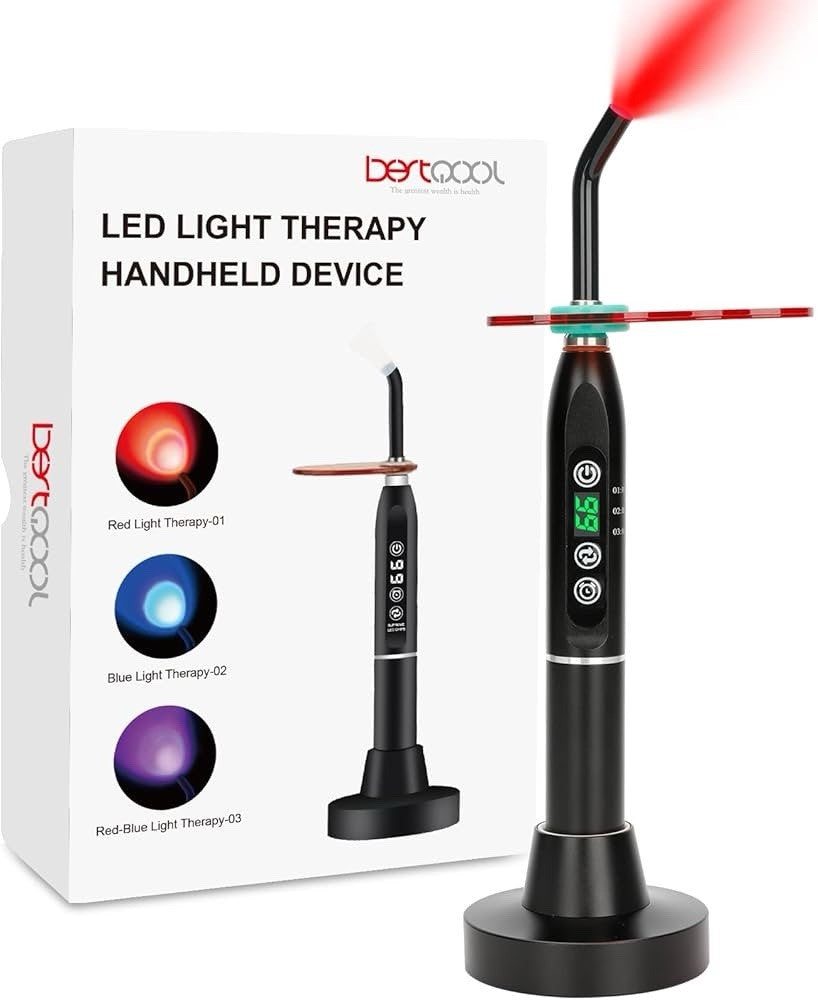 Bestqool Lichttherapiegerät Rot & Blau Licht – Lippenherpes, Canker Wunde (Neu)
