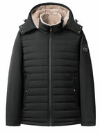 Herren Outdoor Winter Jacke mit Kapuze - Schwarz & Grau - Winter Sale - Angebot