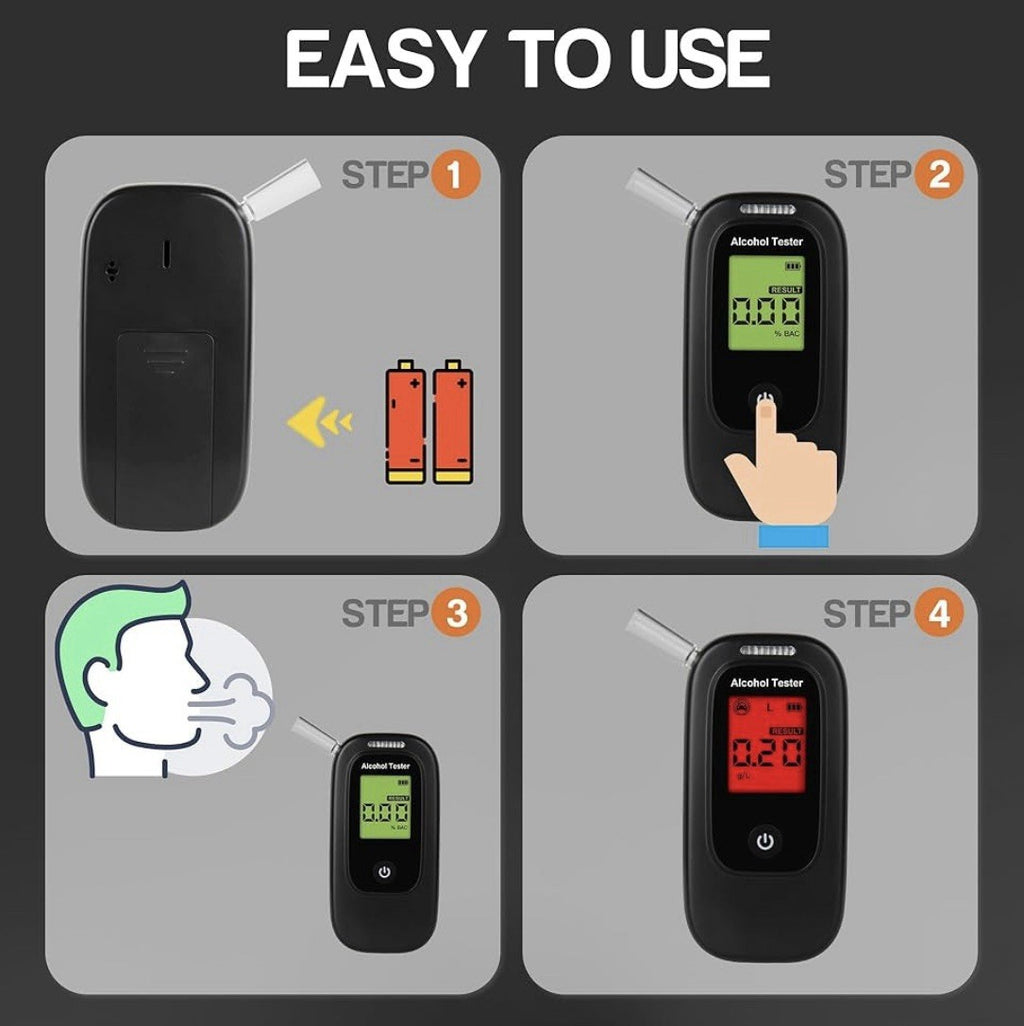 Professioneller Alkoholtester, digital, tragbar, LCD-Anzeige, hohe Genauigkeit