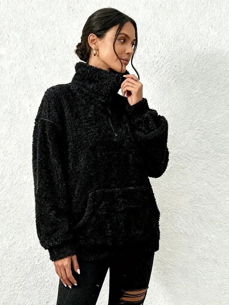 Damen Plüsch Teddybär-ähnliche Strickjacke- Kuschelig - Herbst&Winter -Sale