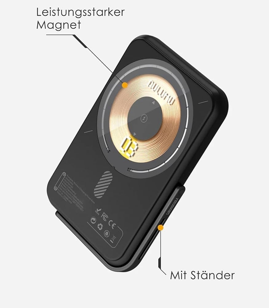 Aulumu Magnetische Wireless Powerbank – 3.500 mAh mit Ständer - IPhone & A.Pods