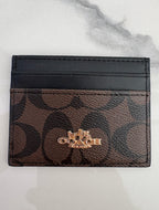 COACH - Schmales Kartenetui aus Signature-Canvas - Braun/Dunkelbraun - Neu!