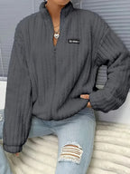 Flauschige Damen Jacke Weiß | Thermo Warm | Kuschelige Übergangsjacke mit Zipper