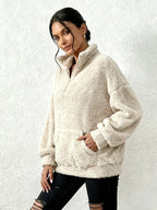 Damen Plüsch Teddybär-ähnliche Strickjacke- Kuschelig - Herbst&Winter -Sale