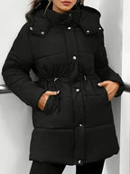 Eleganter schwarzer Damen Wintermantel - Winterjacke lang - Winter Sale - NEU