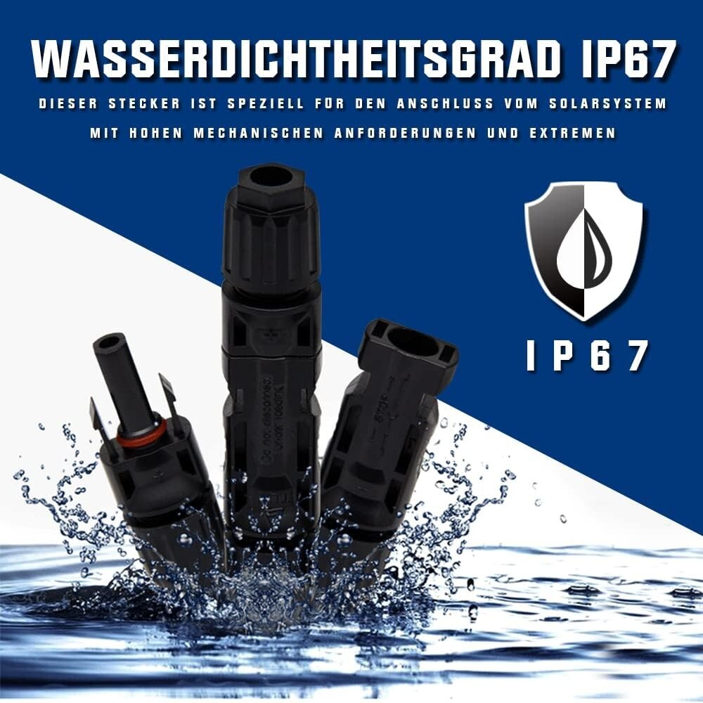 4mm² 10m Solarkabel,Photovoltaik,Solar Verlängerungskabel, mit 30A Solarstecker
