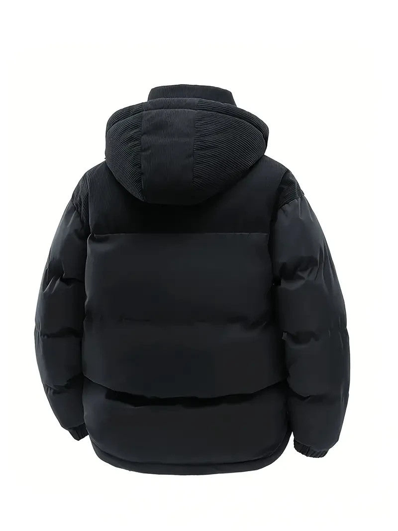 MILANO ITALIA - Outdoor Winter Jacke mit Kapuze - Schwarz & Khaki - Winter Sale