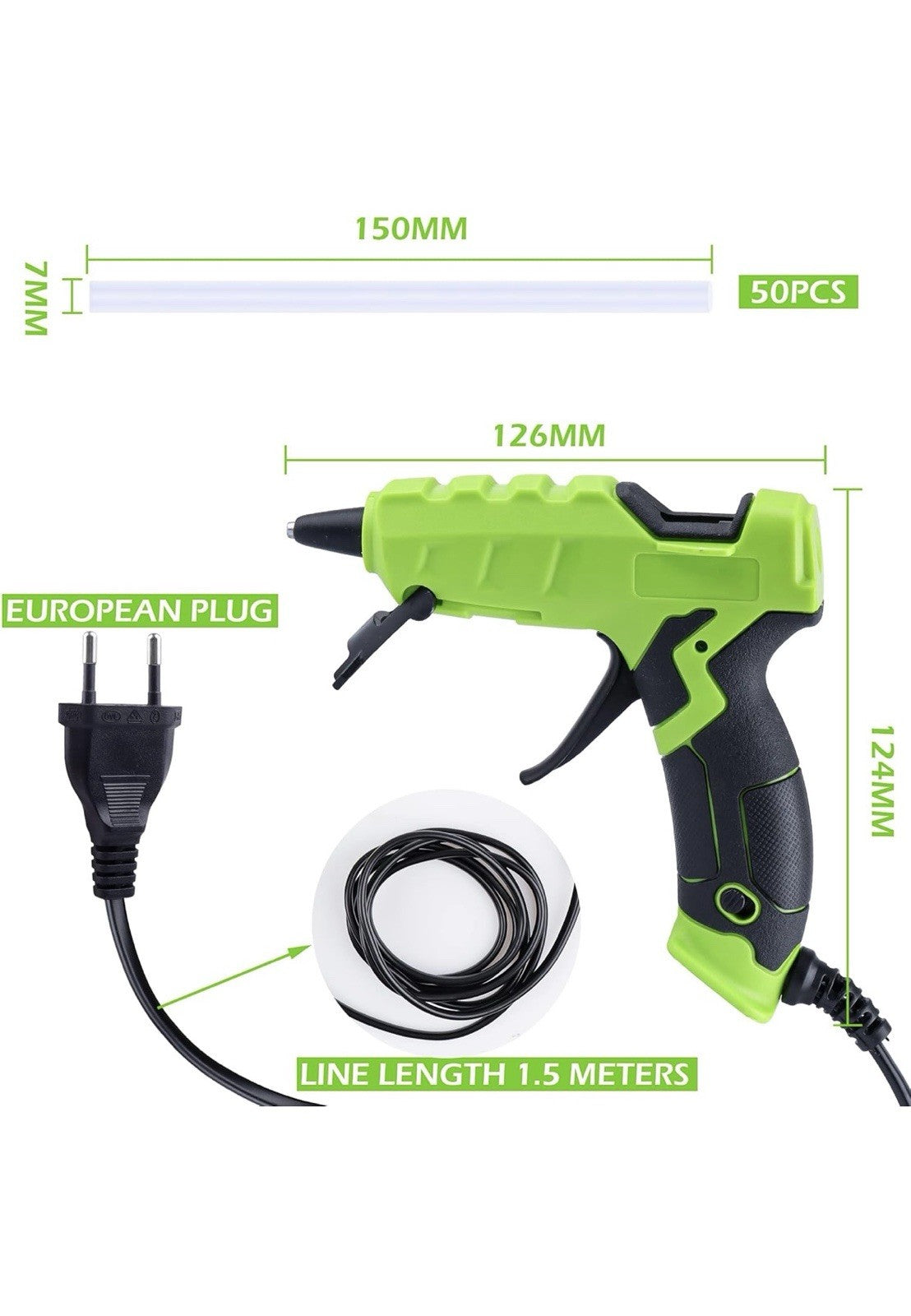 Heißklebepistole 20W inkl. 50 Klebesticks (Neu)