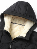 Herren Winterjacke - Thermisch Isolierte Kapuzen Jacke - Schwarz/Grau/Blau - NEU