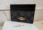 COACH - Schmales Kartenetui aus Signature-Canvas - Schwarz/Grau - Neu!