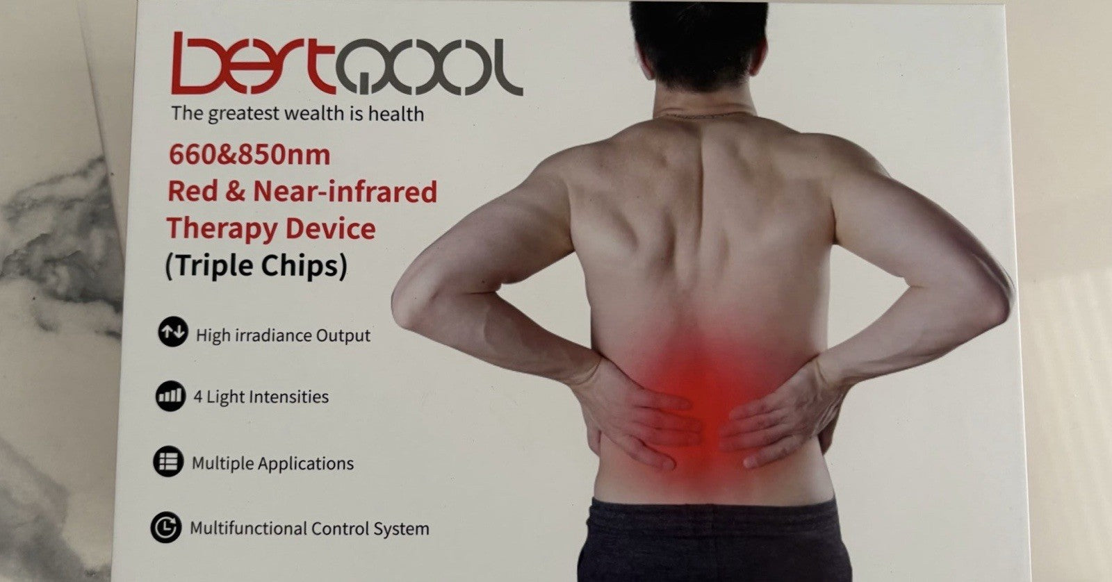 NEU Bestqool Red Light Therapy Device 660nm & 850nm Triple Chip 21W Red Light