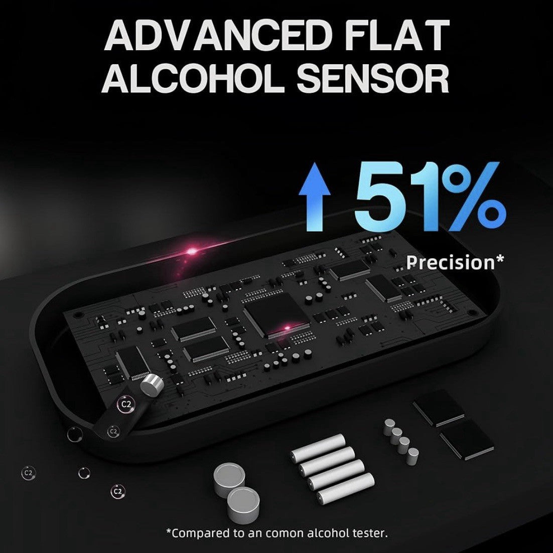 Professioneller Alkoholtester, digital, tragbar, LCD-Anzeige, hohe Genauigkeit