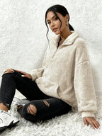Damen Plüsch Teddybär-ähnliche Strickjacke- Kuschelig - Herbst&Winter -Sale