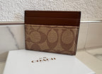 COACH - Schmales Kartenetui aus Signature-Canvas - Braun/Beige - Neu!