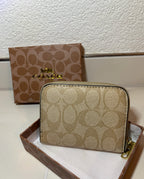 COACH Portmonnaie, Kartenetui mit Rundum Reissverschluss aus Signature Canvas