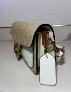 Coach Damen Schultertasche / Handtasche Beige, Weiß - Leder - Neu!