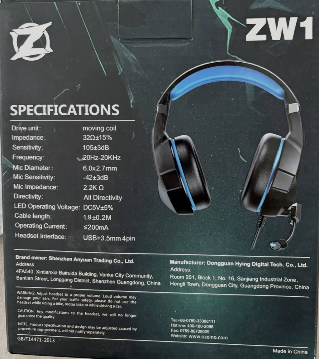 Ozeino Gaming Headset – Blau